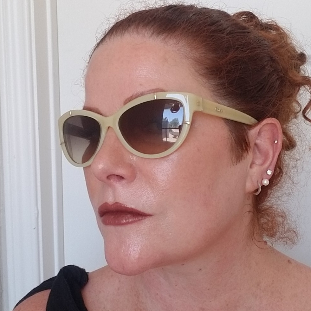Chloe CE621S Ivory-Tone Cat Eye Sunglasses